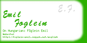 emil foglein business card